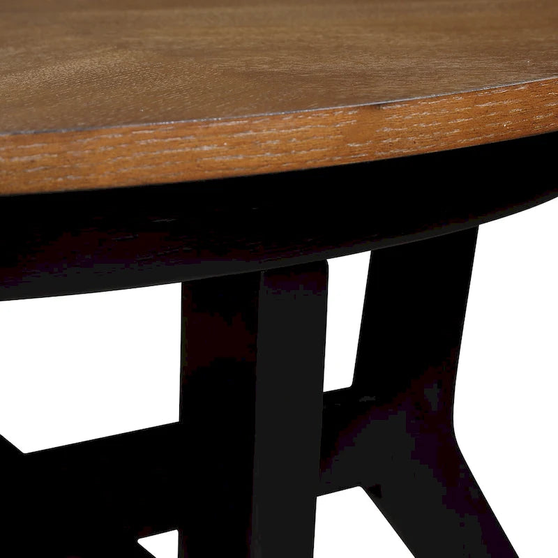 Mesa de centro redonda de madera de 32 pulgadas con 4 patas