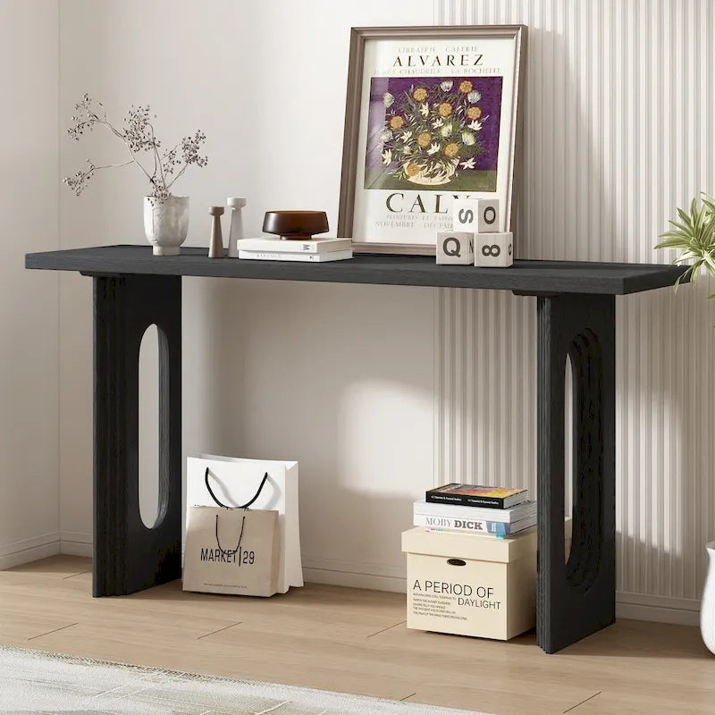 Mesa consola con patas redondas huecas