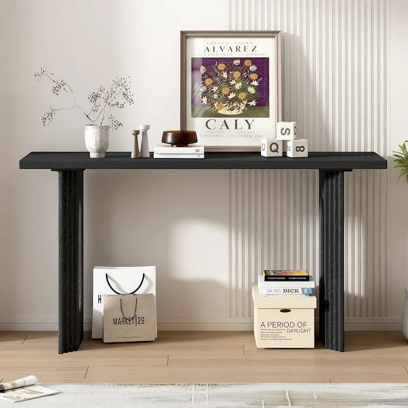 Mesa consola con patas redondas huecas