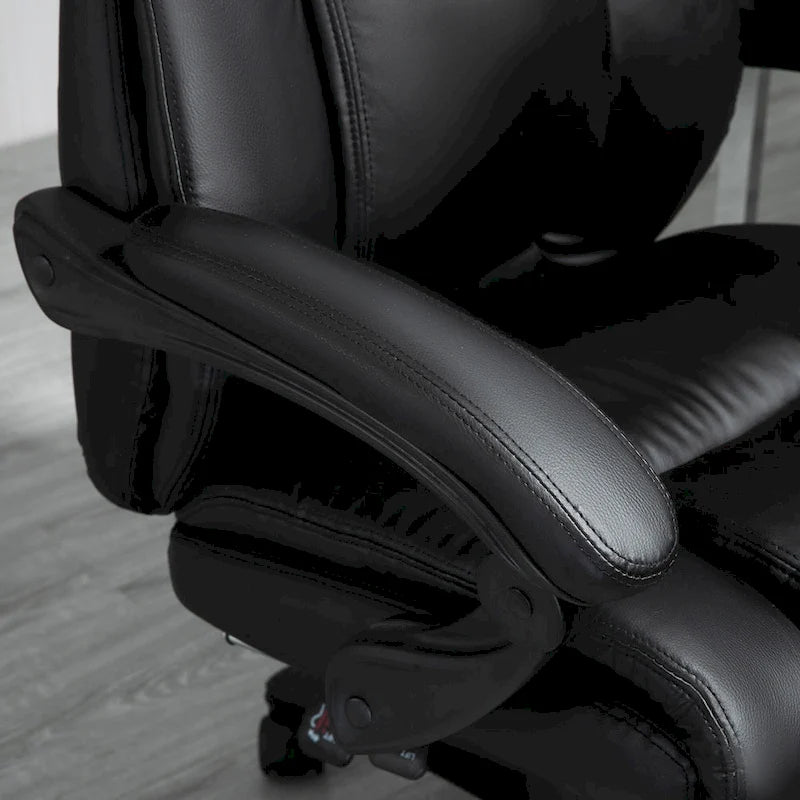 Silla de oficina de respaldo alto con altura ajustable y reposapiés retráctil