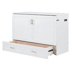 Cama Murphy de tamaño completo con cajón, tomacorrientes, puertos USB y mecanismo de polea