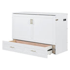 Cama Murphy de tamaño completo con cajón, tomacorrientes, puertos USB y mecanismo de polea