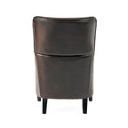 Sillón decorativo de respaldo alto con orejas y patas de madera de abedul