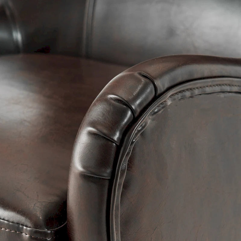 Sillón decorativo de respaldo alto con orejas y patas de madera de abedul
