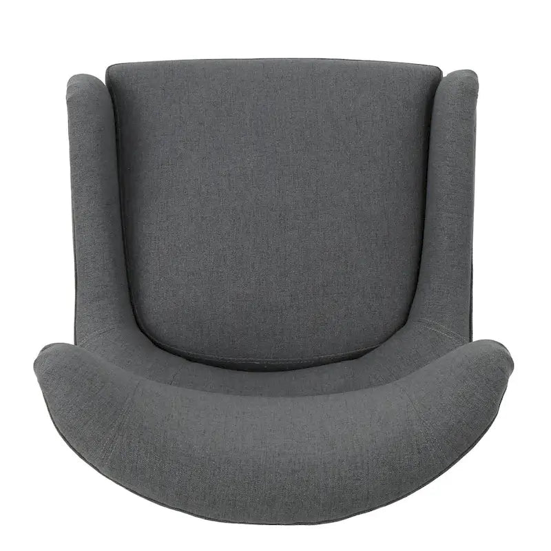 Sillón decorativo de respaldo alto con orejas y patas de madera de abedul