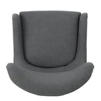 Sillón decorativo de respaldo alto con orejas y patas de madera de abedul