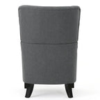 Sillón decorativo de respaldo alto con orejas y patas de madera de abedul
