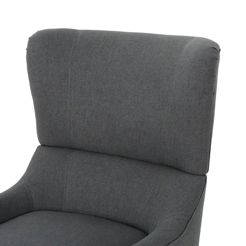 Sillón decorativo de respaldo alto con orejas y patas de madera de abedul