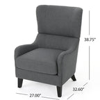 Sillón decorativo de respaldo alto con orejas y patas de madera de abedul