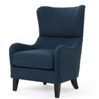 Sillón decorativo de respaldo alto con orejas y patas de madera de abedul