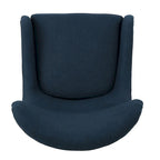 Sillón decorativo de respaldo alto con orejas y patas de madera de abedul