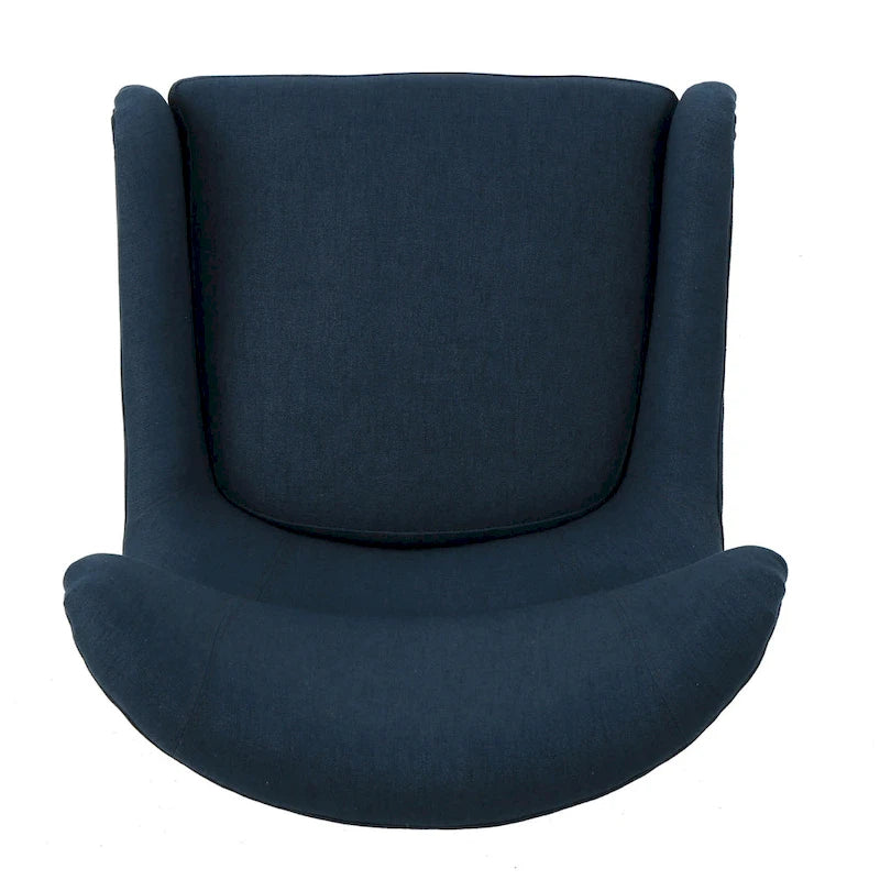 Sillón decorativo de respaldo alto con orejas y patas de madera de abedul
