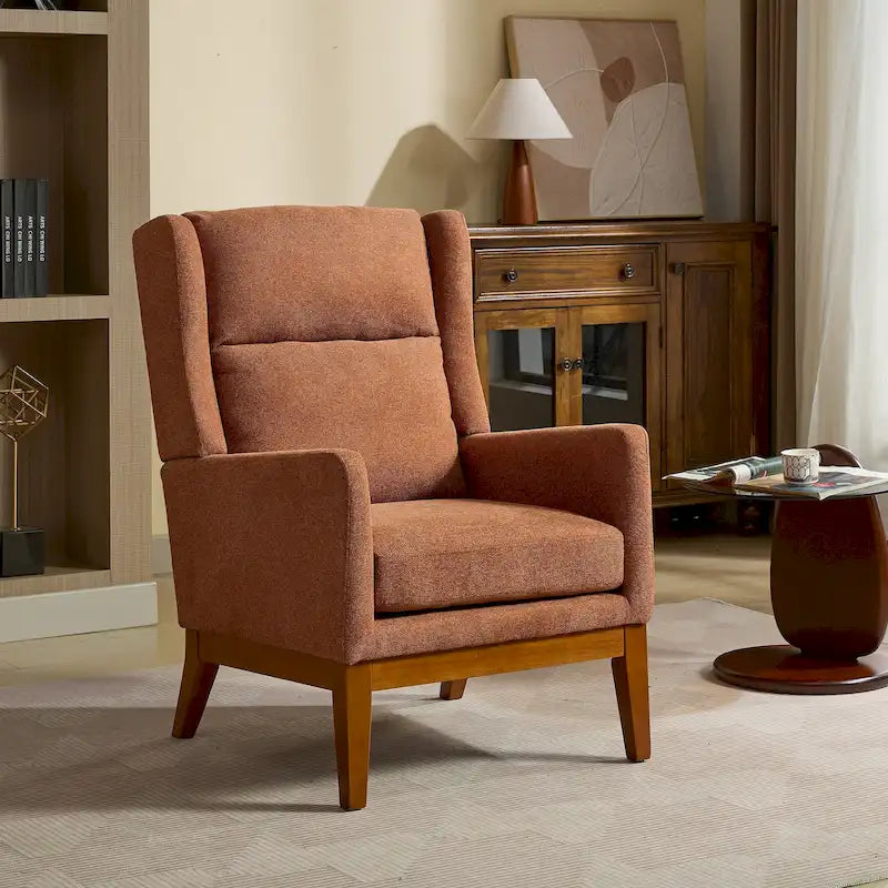 Sillón giratorio tapizado de respaldo alto