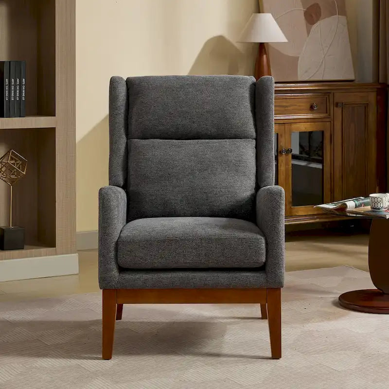 Sillón giratorio tapizado de respaldo alto