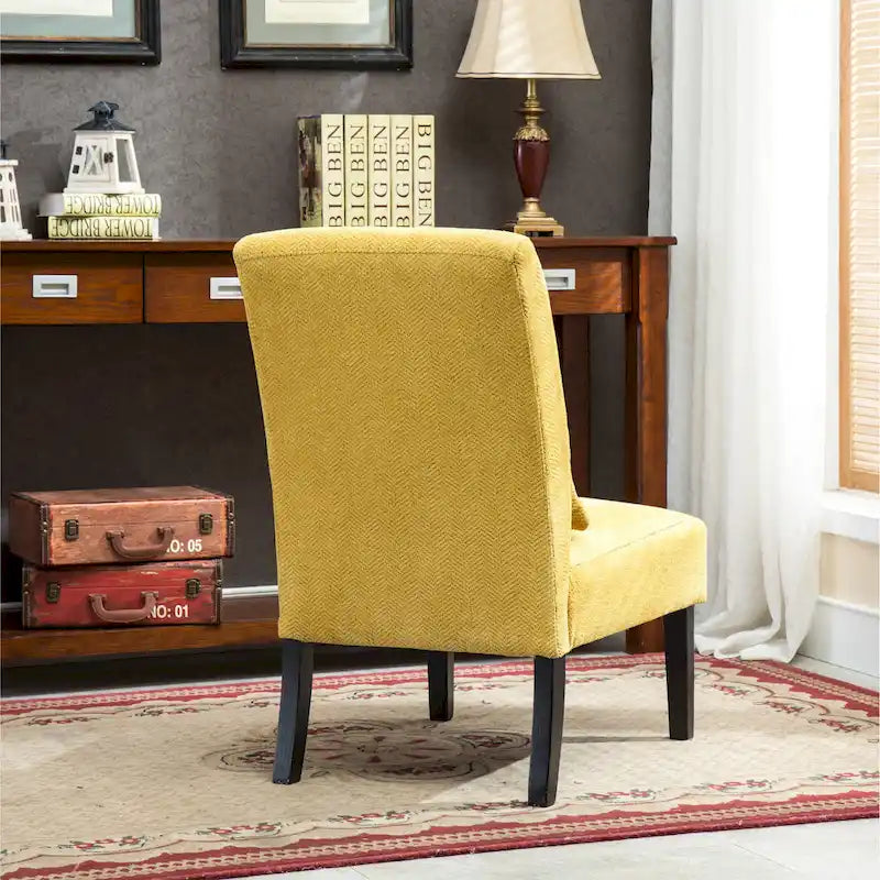 Sillón decorativo sin brazos de tela de chenilla con almohada