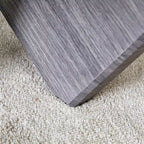 Mesa de centro redonda de cristal con tapa de vidrio templado y patas de MDF