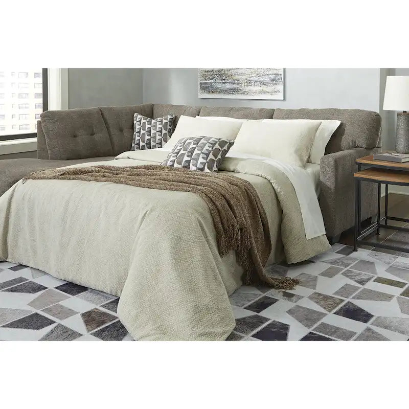 Sofá seccional de 2 piezas con chaise y función de cama