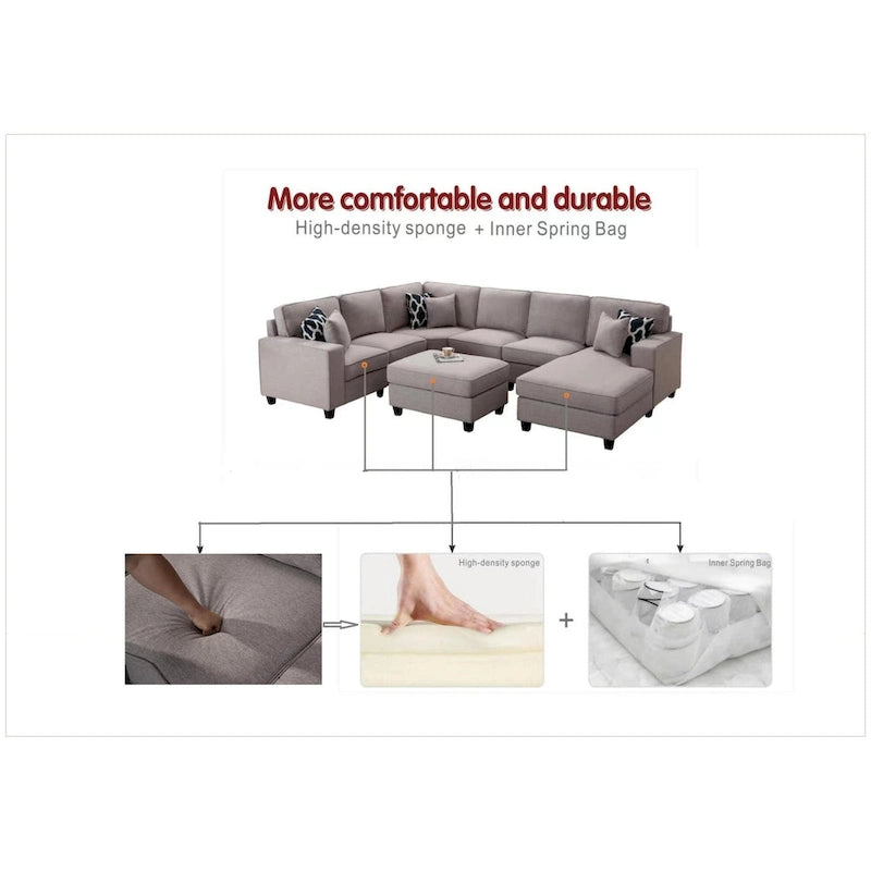 Sofá seccional modular reversible