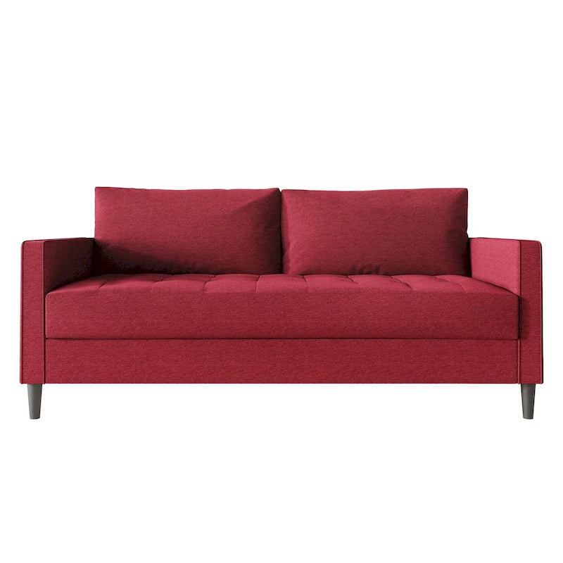 Sofá tapizado de lino minimalista contemporáneo