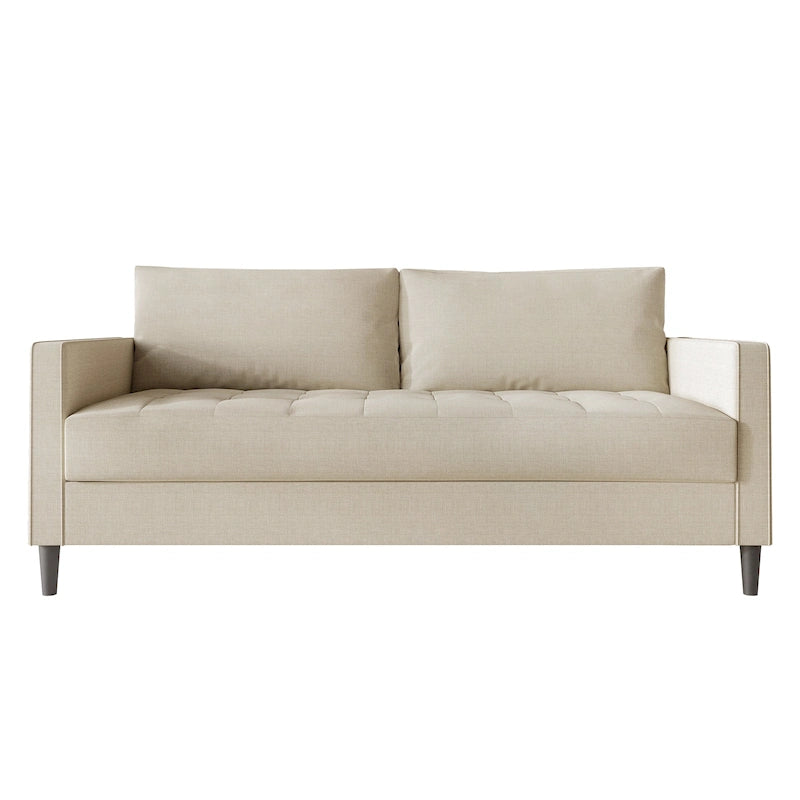 Sofá tapizado de lino minimalista contemporáneo