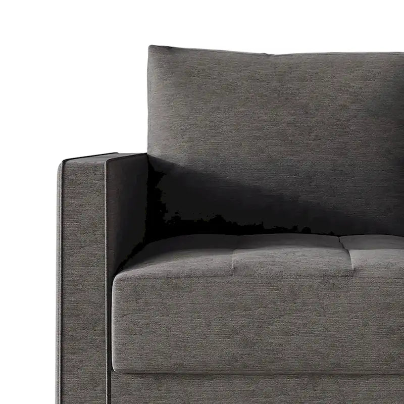 Sofá tapizado de lino minimalista contemporáneo
