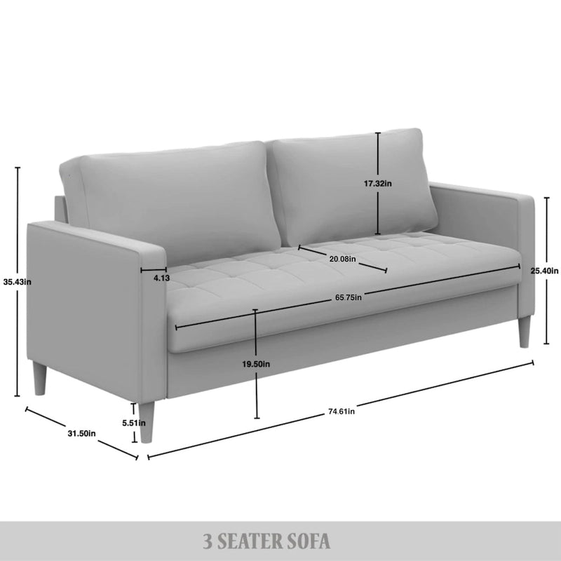 Sofá tapizado de lino minimalista contemporáneo