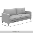 Sofá tapizado de lino minimalista contemporáneo