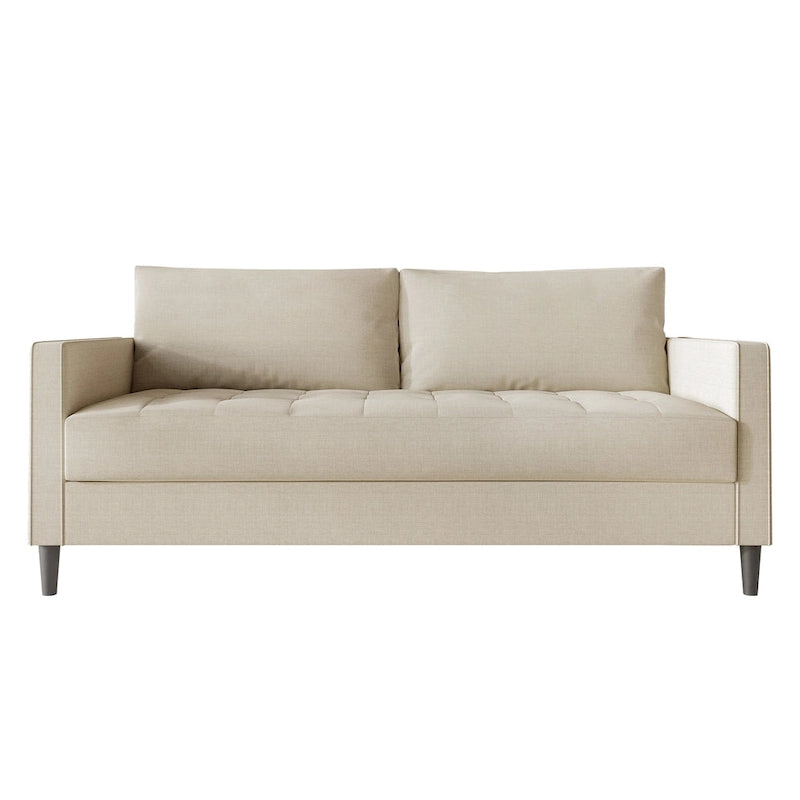 Sofá tapizado de lino minimalista contemporáneo