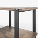 Mesa auxiliar de madera maciza marrón de 21 pulgadas