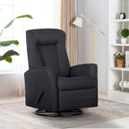 Sillón reclinable manual deslizante giratorio de 29.5" de ancho, tela gris oscuro