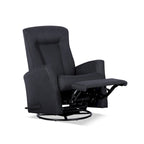 Sillón reclinable manual deslizante giratorio de 29.5" de ancho, tela gris oscuro