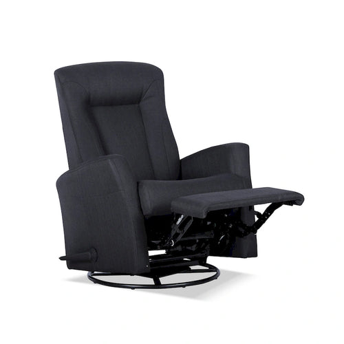 Sillón reclinable manual deslizante giratorio de 29.5" de ancho, tela gris oscuro