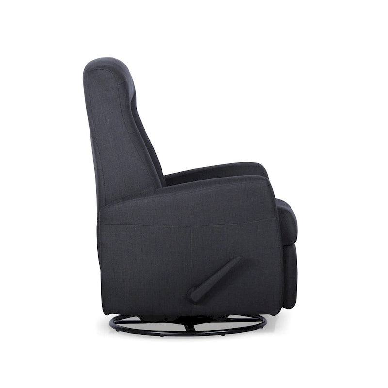 Sillón reclinable manual deslizante giratorio de 29.5" de ancho, tela gris oscuro