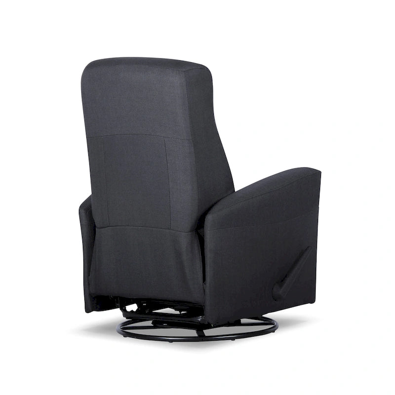 Sillón reclinable manual deslizante giratorio de 29.5" de ancho, tela gris oscuro