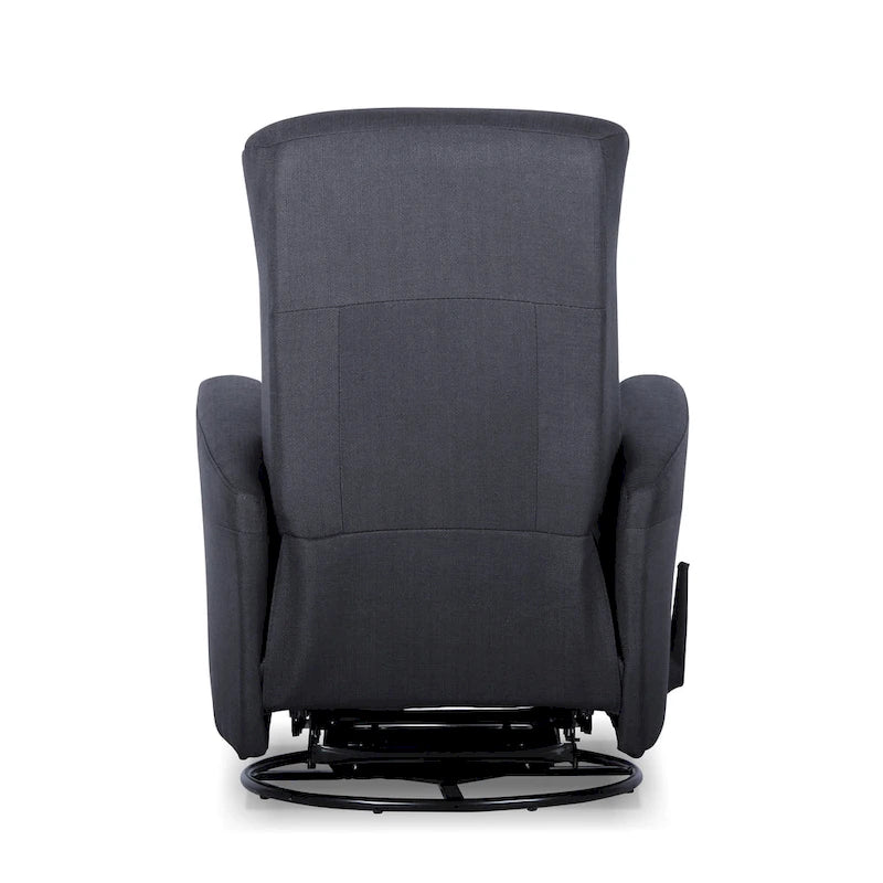Sillón reclinable manual deslizante giratorio de 29.5" de ancho, tela gris oscuro