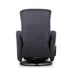 Sillón reclinable manual deslizante giratorio de 29.5" de ancho, tela gris oscuro
