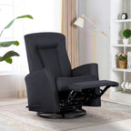 Sillón reclinable manual deslizante giratorio de 29.5" de ancho, tela gris oscuro
