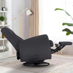 Sillón reclinable manual deslizante giratorio de 29.5" de ancho, tela gris oscuro