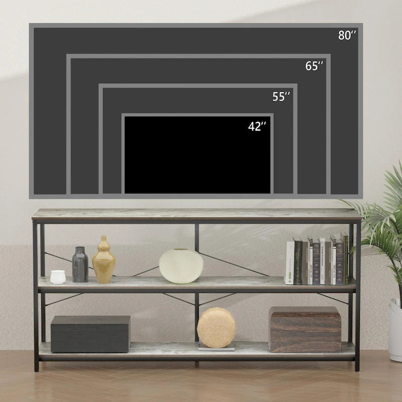 Mesa consola de 55" con estante de almacenamiento