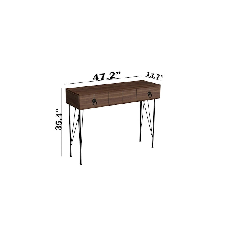 Mesa consola con patas metálicas