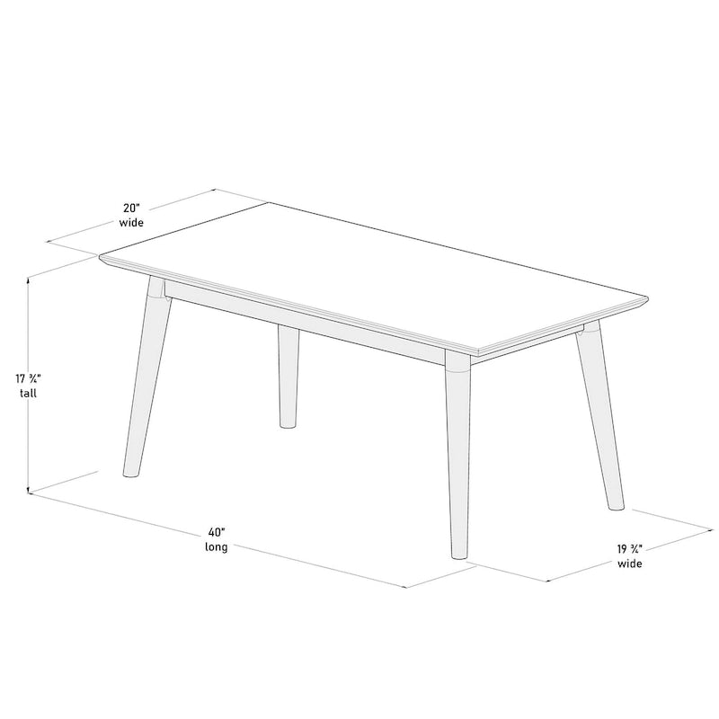 Mesa de centro rectangular de mediados de siglo - 101,6 cm