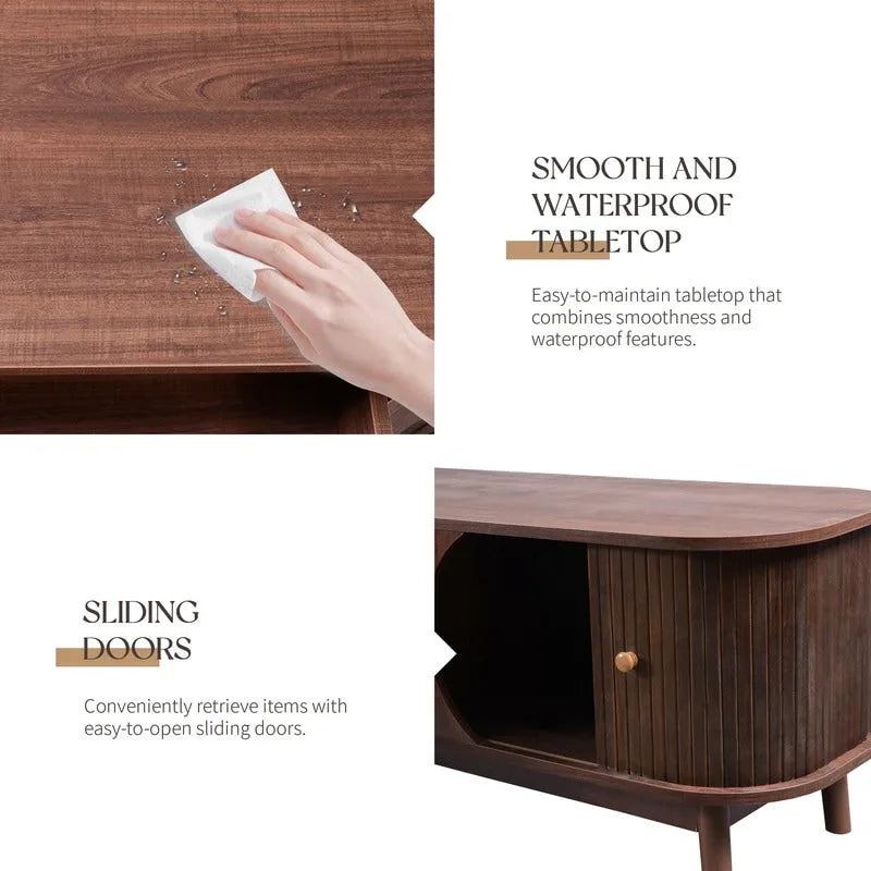 Mueble para TV de ratán para televisores de hasta 75 pulgadas con patas de madera maciza