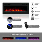 Mueble de TV con chimenea eléctrica y estanterías
