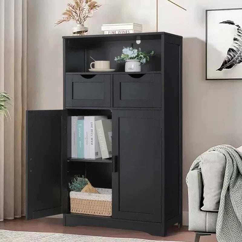 Armario de Almacenamiento de Suelo con 2 Puertas (30 cm Profundidad x 60 cm Ancho x 108 cm Altura)