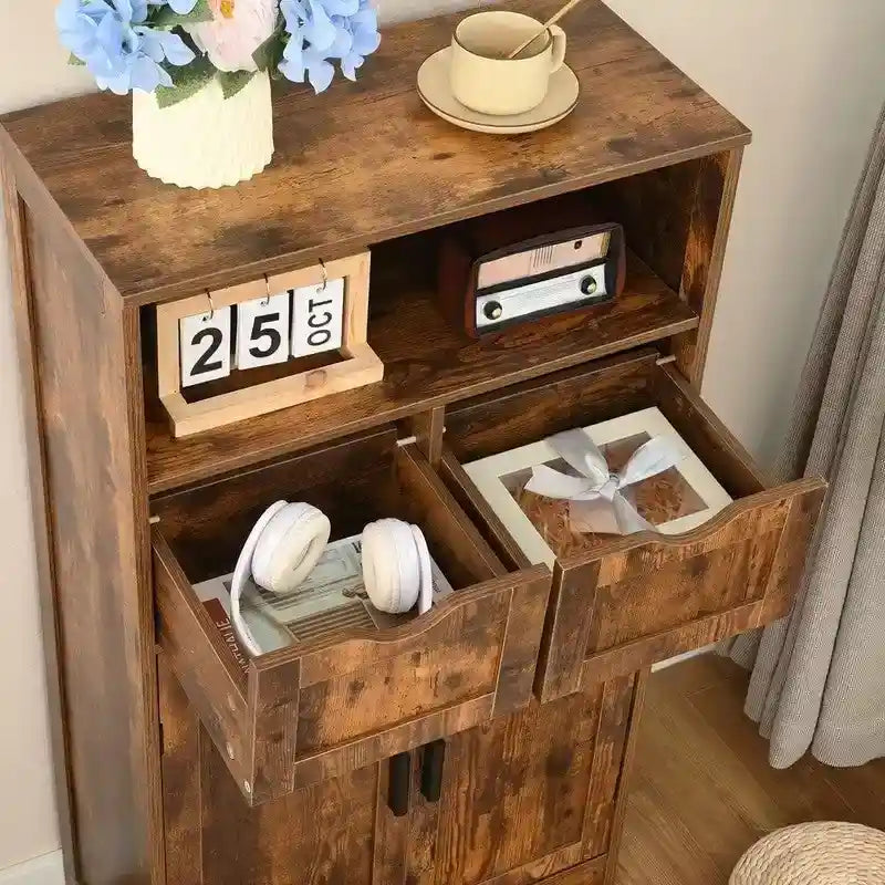 Armario de Almacenamiento de Suelo con 2 Puertas (30 cm Profundidad x 60 cm Ancho x 108 cm Altura)