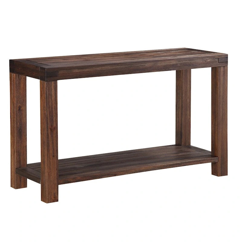 Mesa consola de madera maciza en marrón ladrillo
