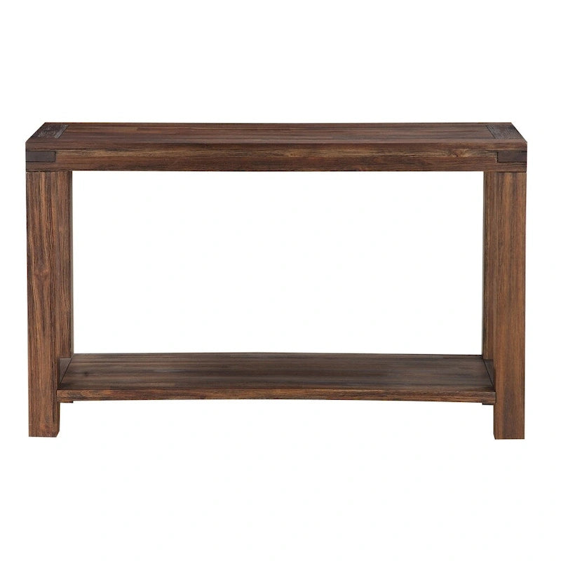 Mesa consola de madera maciza en marrón ladrillo