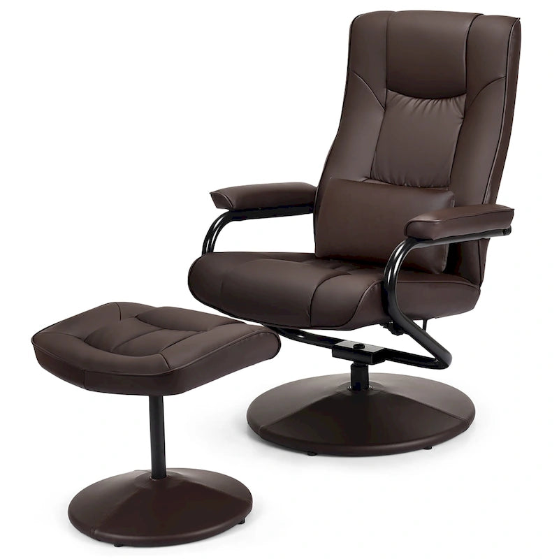 Sillón reclinable giratorio 360 grados con otomana