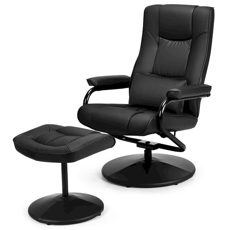 Sillón reclinable giratorio 360 grados con otomana