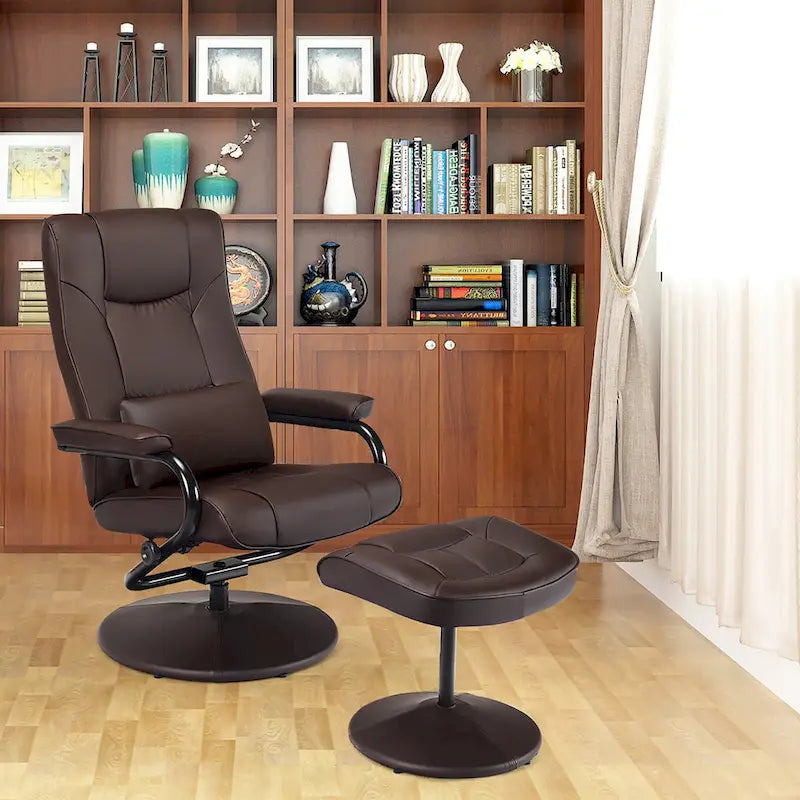 Sillón reclinable giratorio 360 grados con otomana